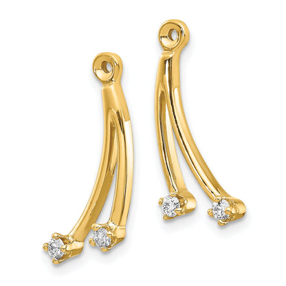 0,125 ct. Ohrring-Jacket mit zwei natürlichen Diamanten in 14K Gelbgold