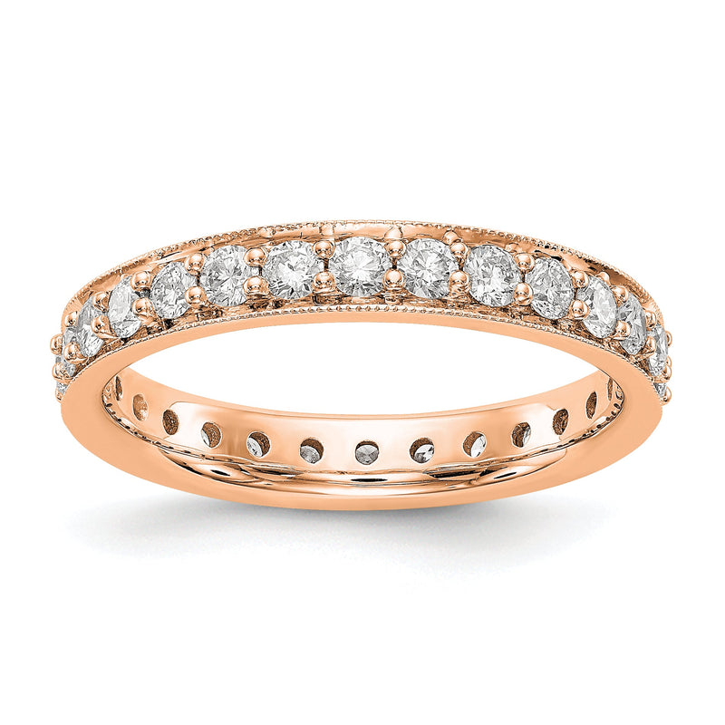 14K Roségold Memoire-Ring poliert im Vintage-Stil mit 1 ct. Diamant