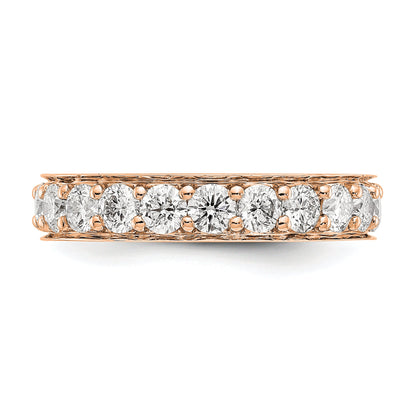 14K Roségold Memoire-Ring poliert im Vintage-Stil mit 2 ct. Gesamtgewicht Diamanten