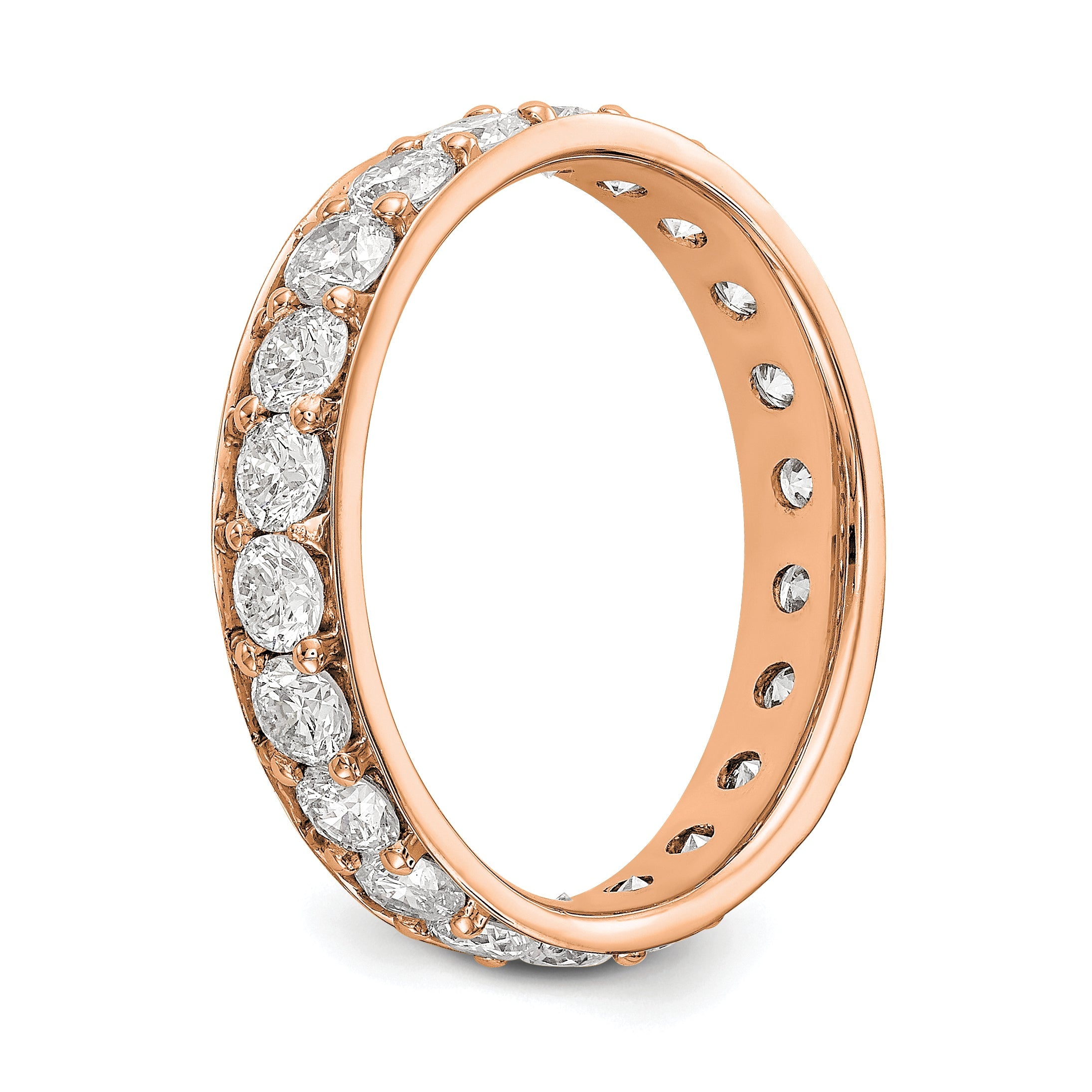 14K Roségold Memoire-Ring poliert im Vintage-Stil mit 2 ct. Gesamtgewicht Diamanten