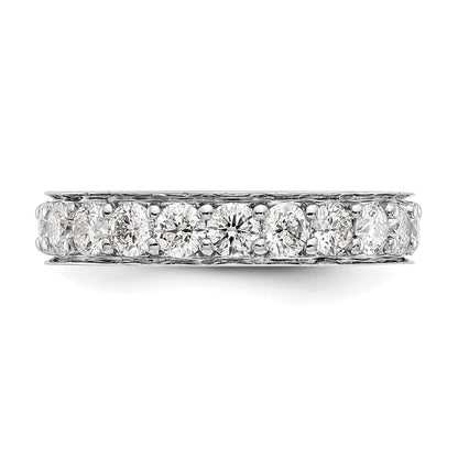 14K Weißgold Memoire-Ring poliert im Vintage-Stil mit Diamanten 2 ct. Gesamtgewicht