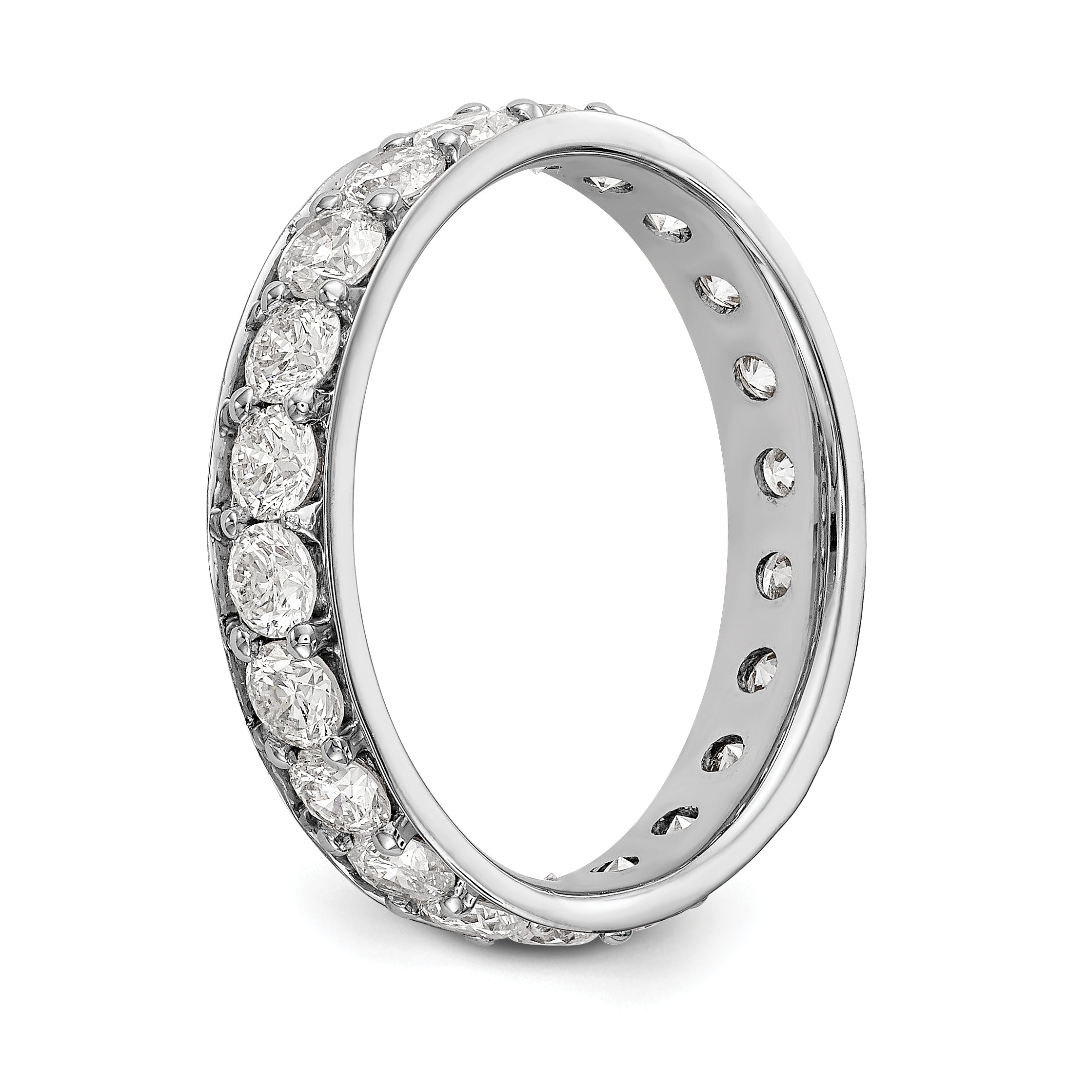 14K Weißgold Memoire-Ring poliert im Vintage-Stil mit Diamanten 2 ct. Gesamtgewicht
