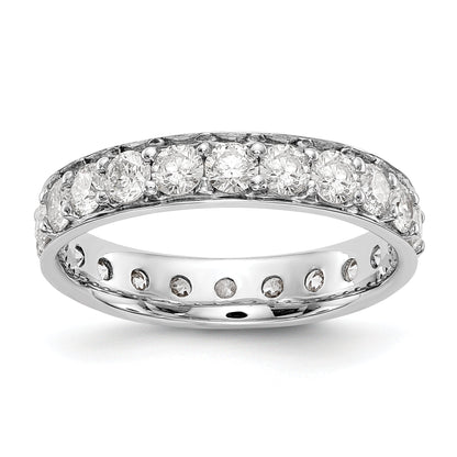 14K Weißgold Memoire-Ring poliert im Vintage-Stil mit Diamanten 2 ct. Gesamtgewicht