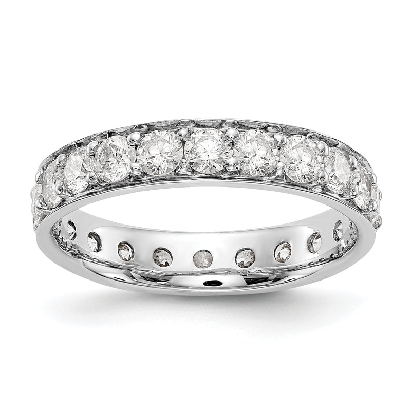 14K Weißgold Memoire-Ring poliert im Vintage-Stil mit 2 ct. Gesamtgewicht Diamanten