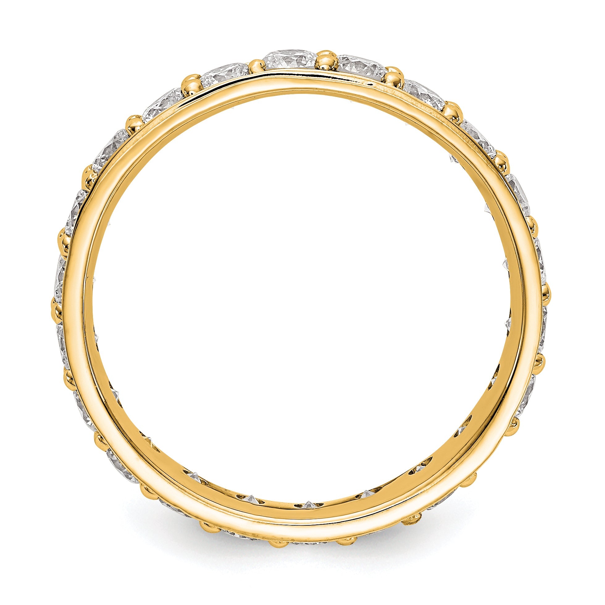 14K Gelbgold poliertes Vintage-Memoire-Ring-Armband mit 2 ct. Gesamtgewicht Diamanten