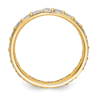 14K Gelbgold poliertes Vintage-Memoire-Ring-Armband mit 2 ct. Gesamtgewicht Diamanten