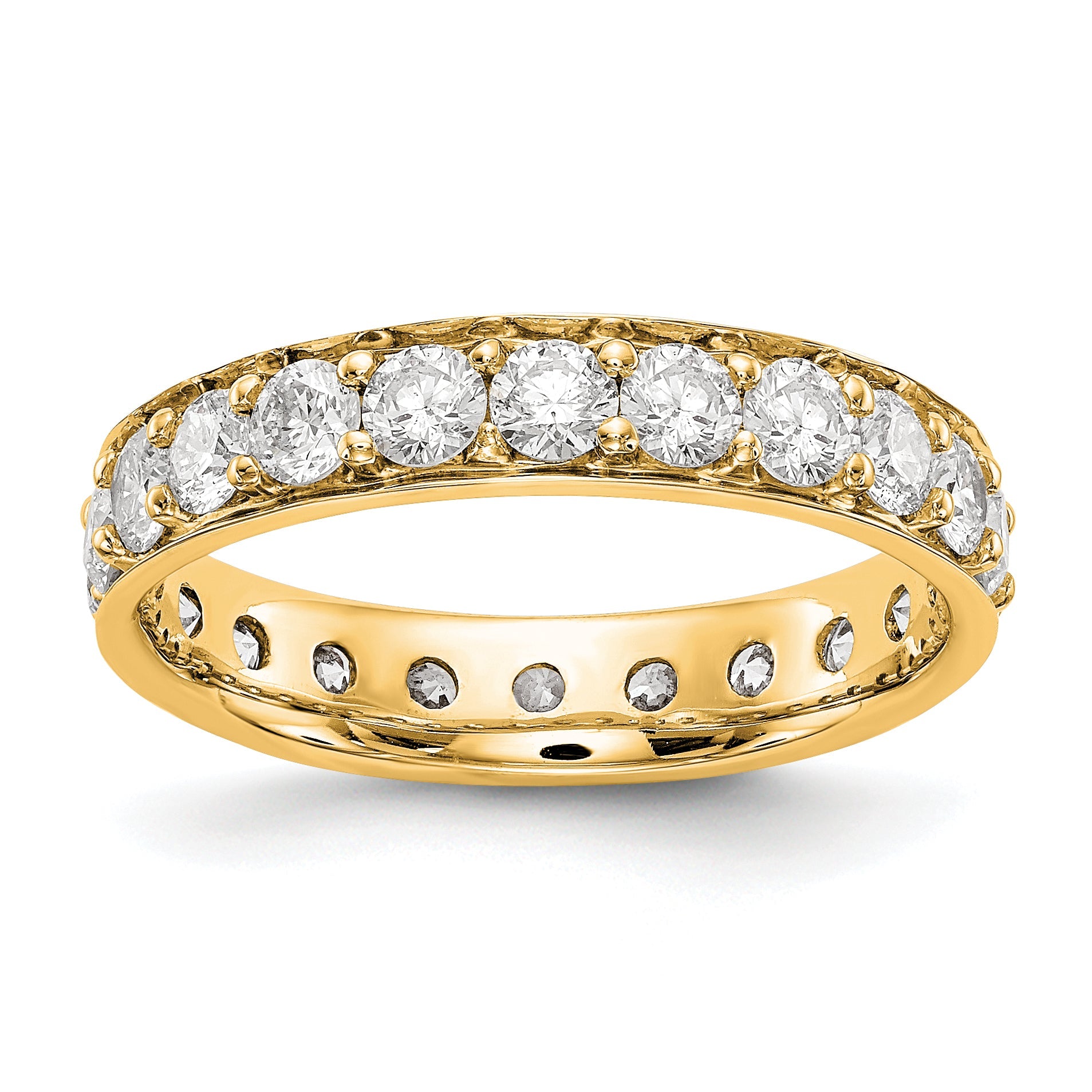 14K Gelbgold poliertes Vintage-Memoire-Ring-Armband mit 2 ct. Gesamtgewicht Diamanten