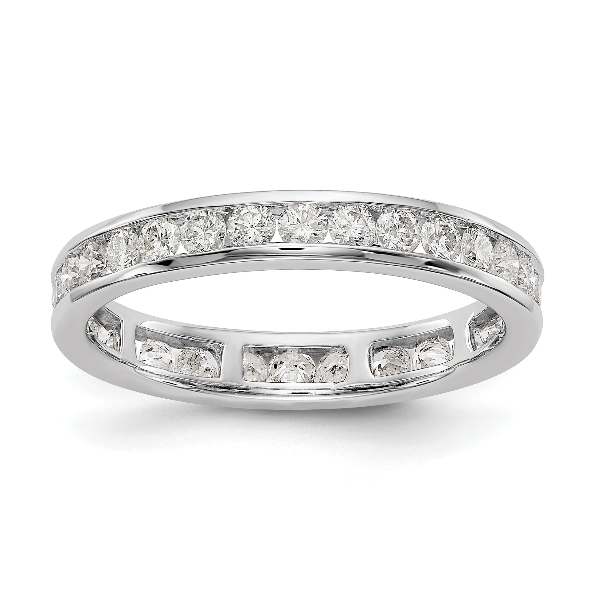 1,5 ct. Natürlicher Diamant Memoire-Ring für Damen aus 14K Weißgold