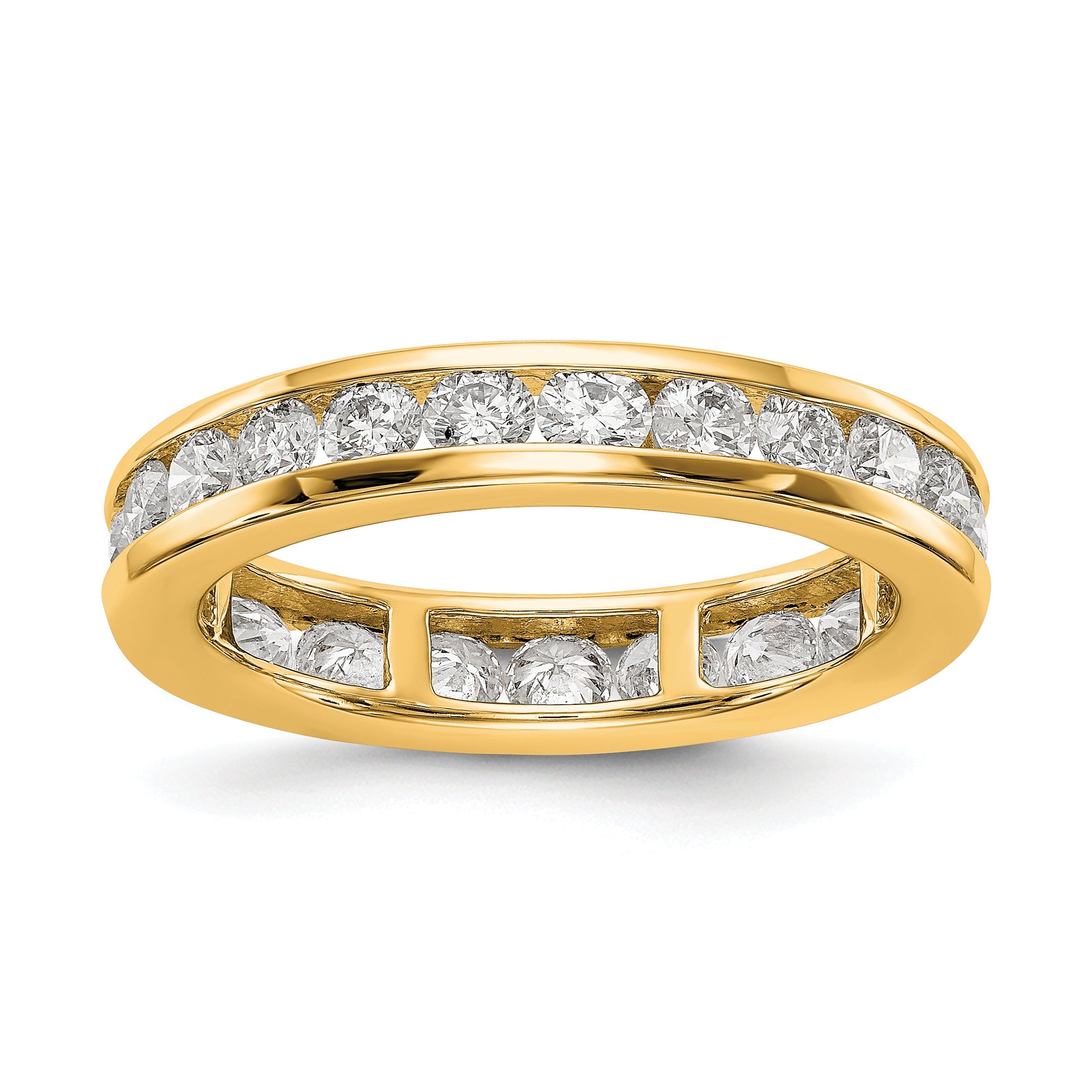 Damen-Memoire-Ring mit 1,5 ct. natürlichen Diamanten aus 14K Gelbgold