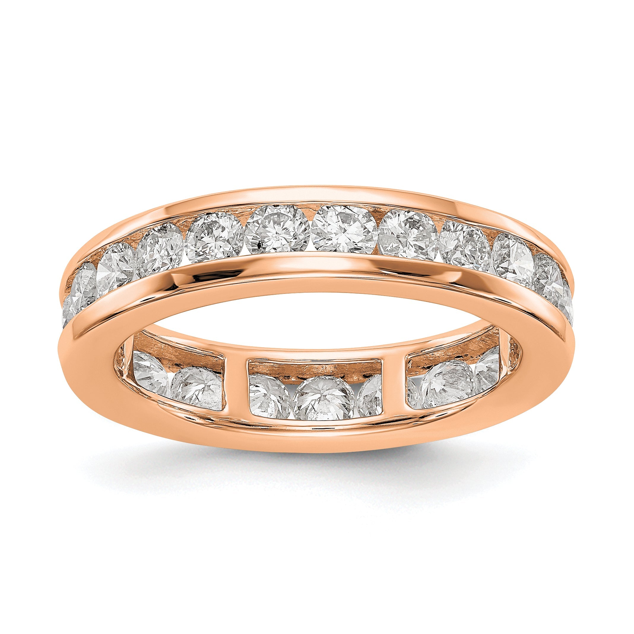 Memoire-Ring für Damen mit 2 ct. Diamanten aus 14K Roségold