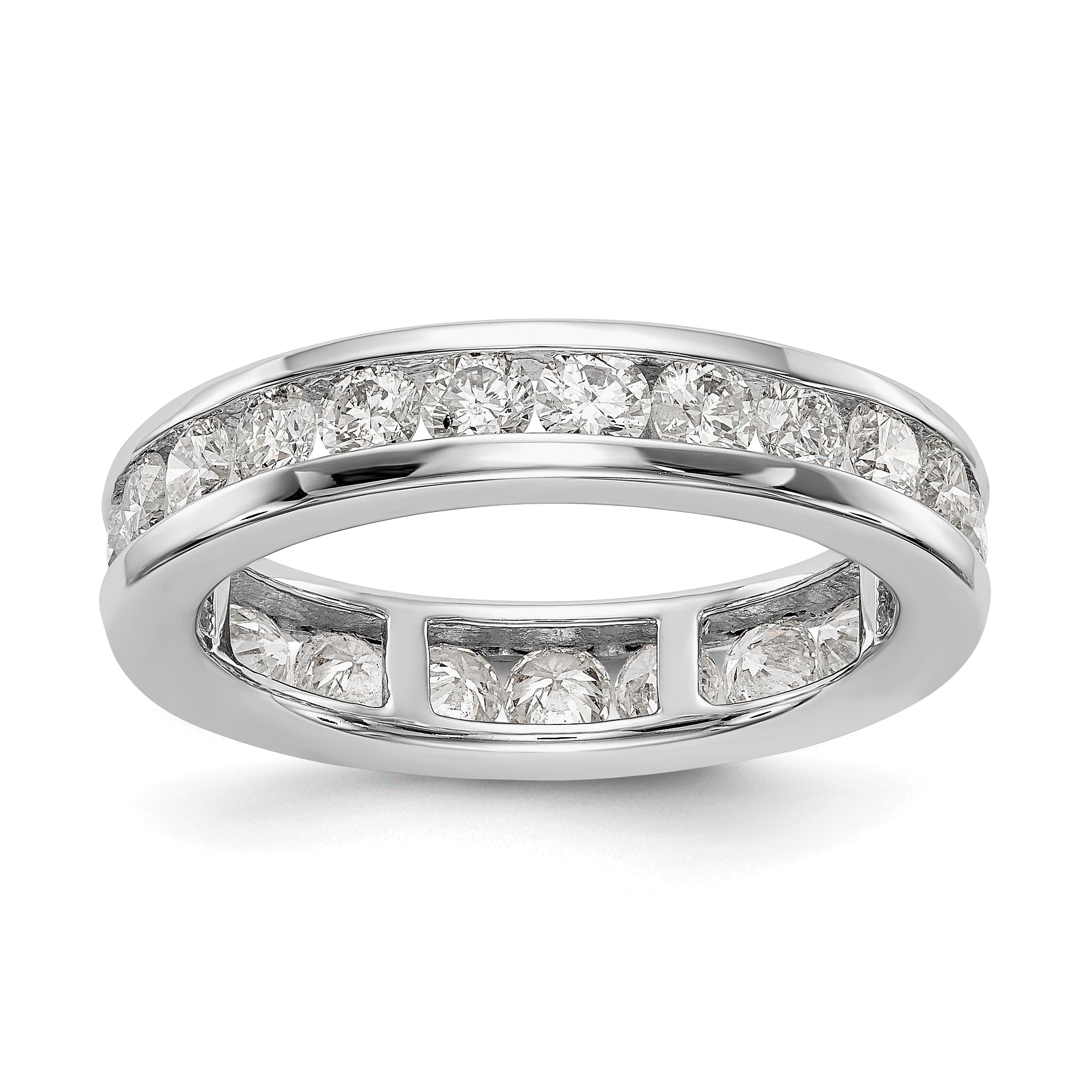 2 ct. Natürlicher Diamant Memoire-Ring für Damen aus 14K Weißgold