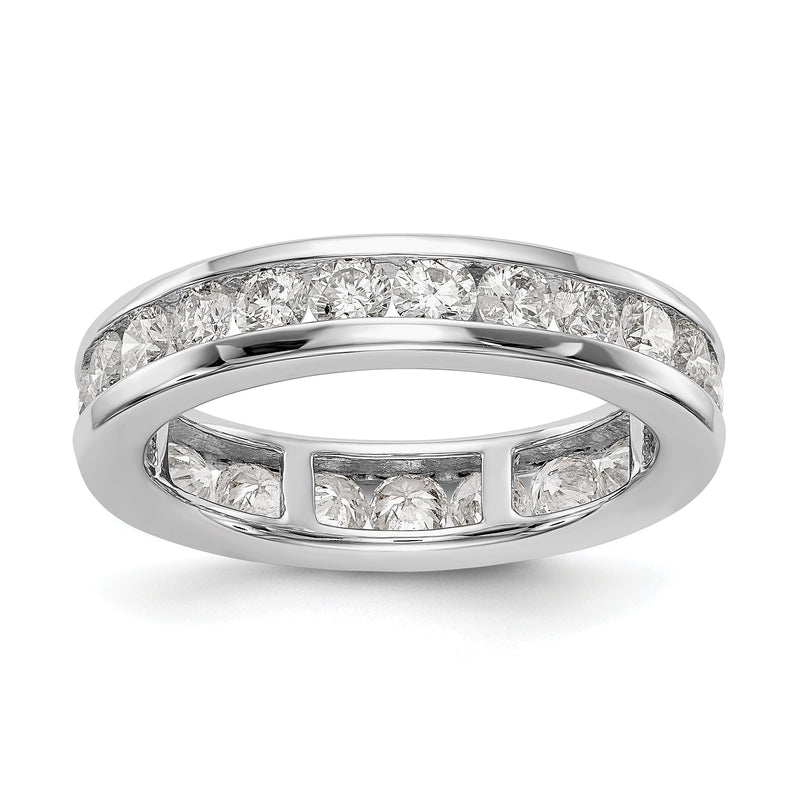 2 ct. Gesamtgewicht Memoire-Ring mit natürlichen Diamanten aus 14K Weißgold
