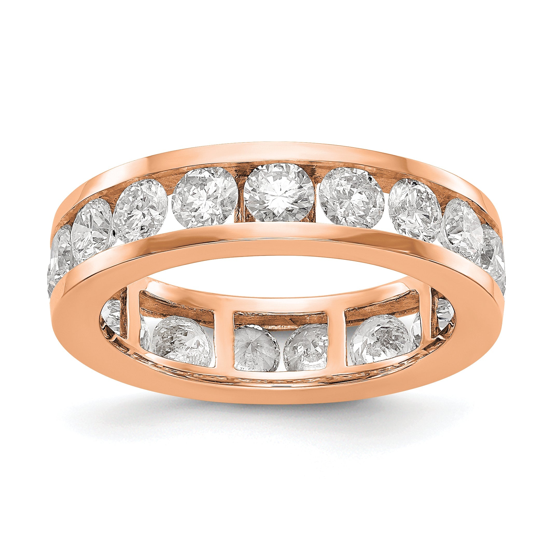 Damen-Memoire-Ring mit 2 ct. Gesamtgewicht natürlichen Diamanten aus 14K Roségold