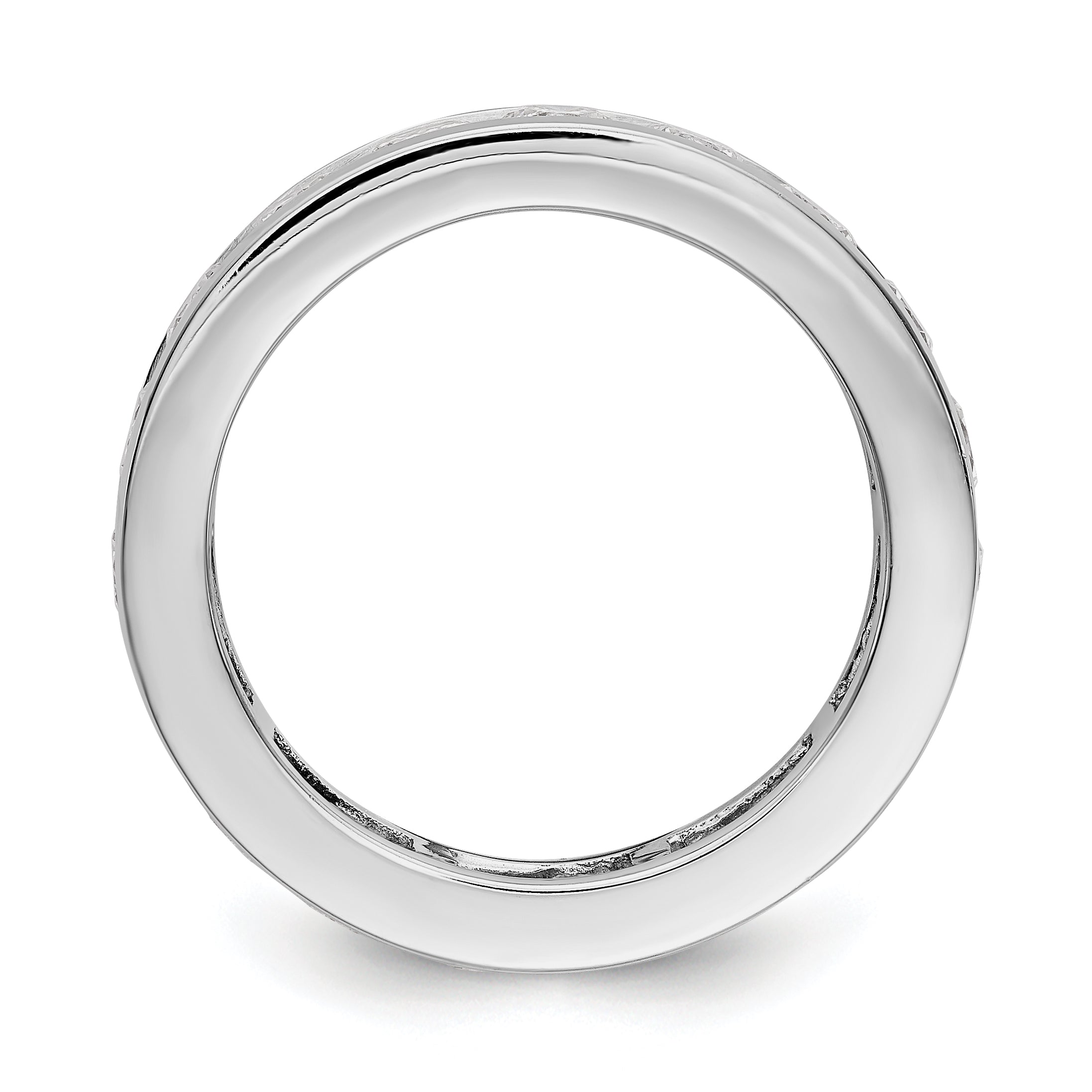 2 ct. Natürlicher Diamant Memoire-Ring aus 14K Weißgold für Damen