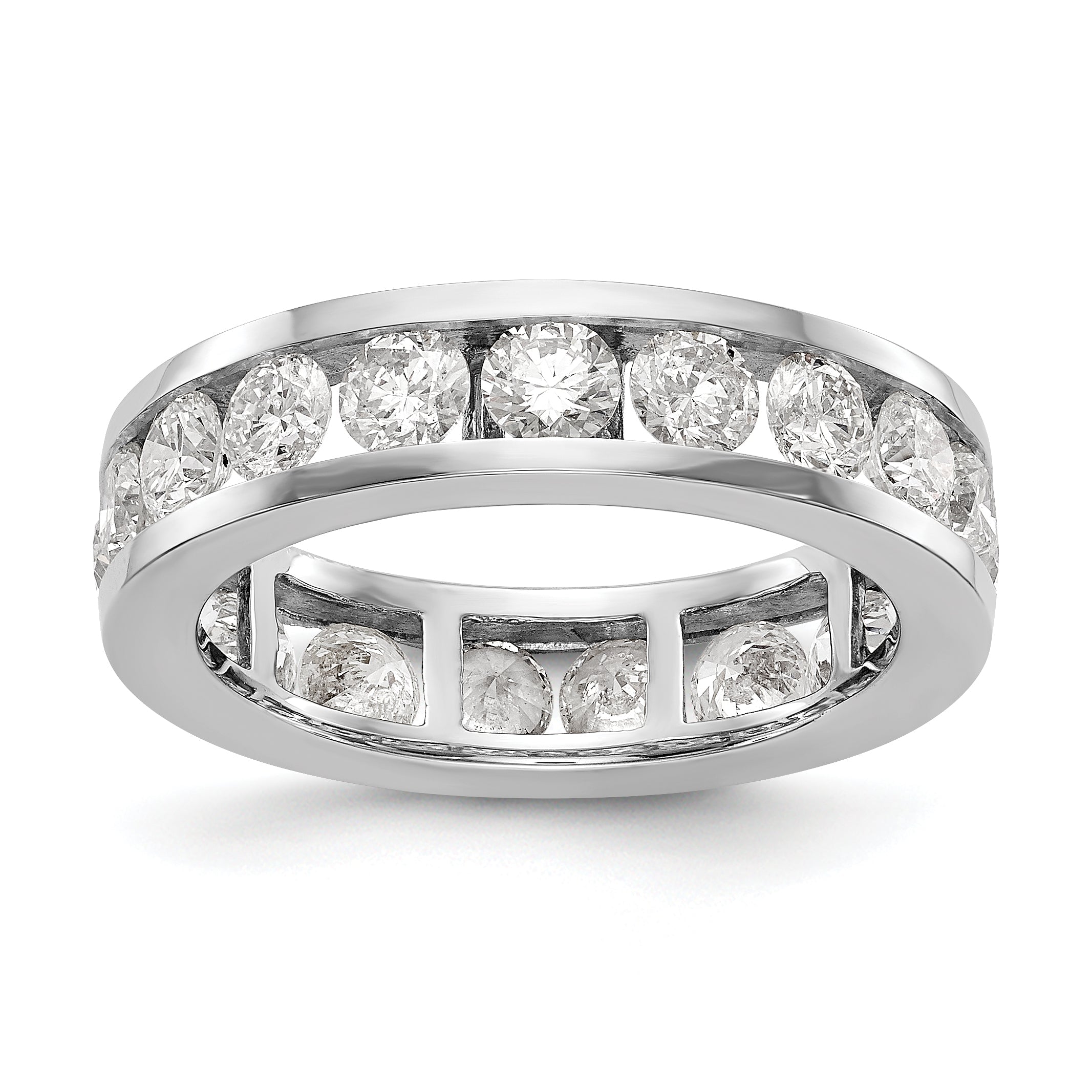2 ct. Natürlicher Diamant Memoire-Ring aus 14K Weißgold für Damen