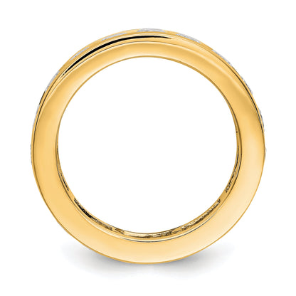 2 ct. Memoire-Ring für Damen mit natürlichem Diamant aus 14K Gelbgold