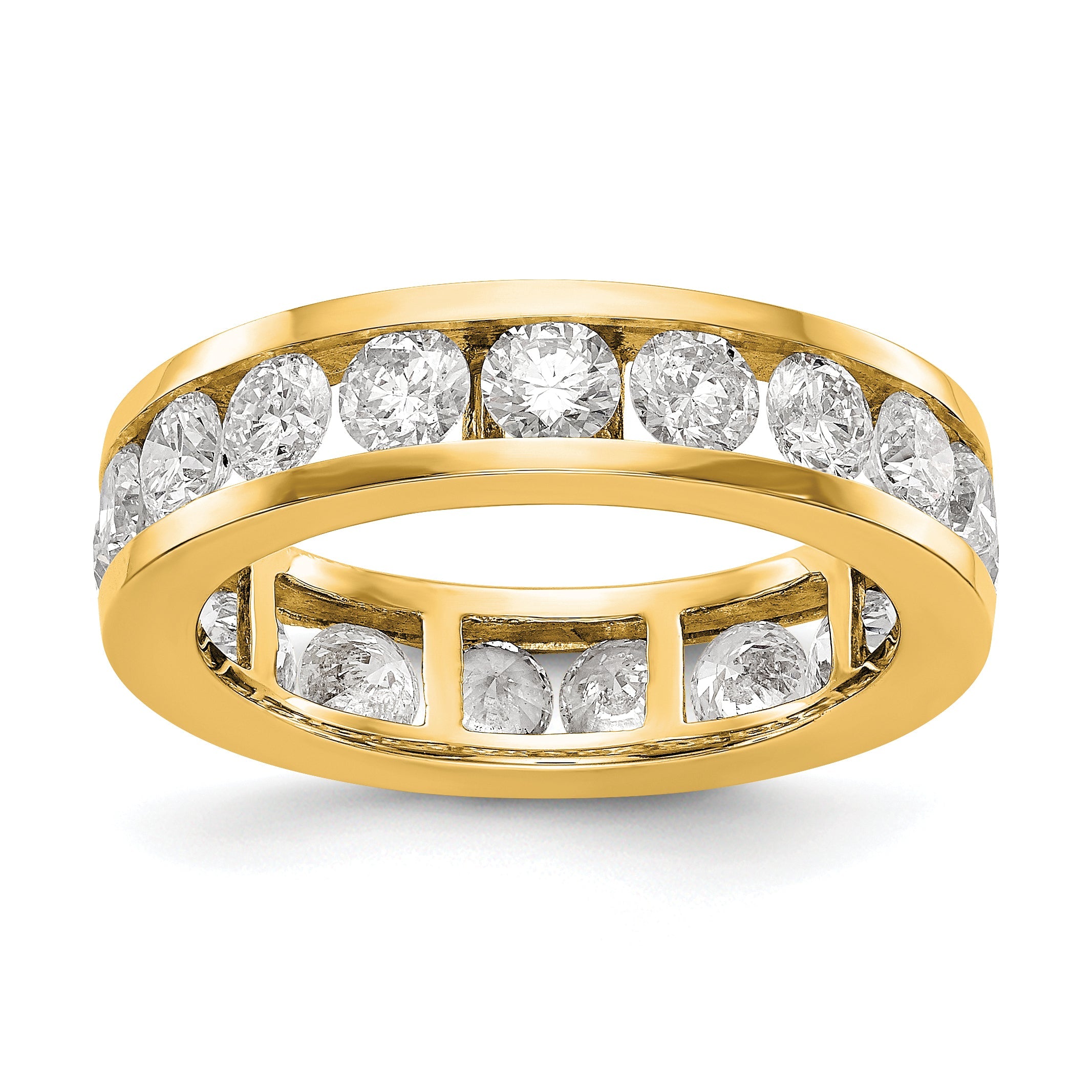 2 ct. Memoire-Ring für Damen mit natürlichem Diamant aus 14K Gelbgold