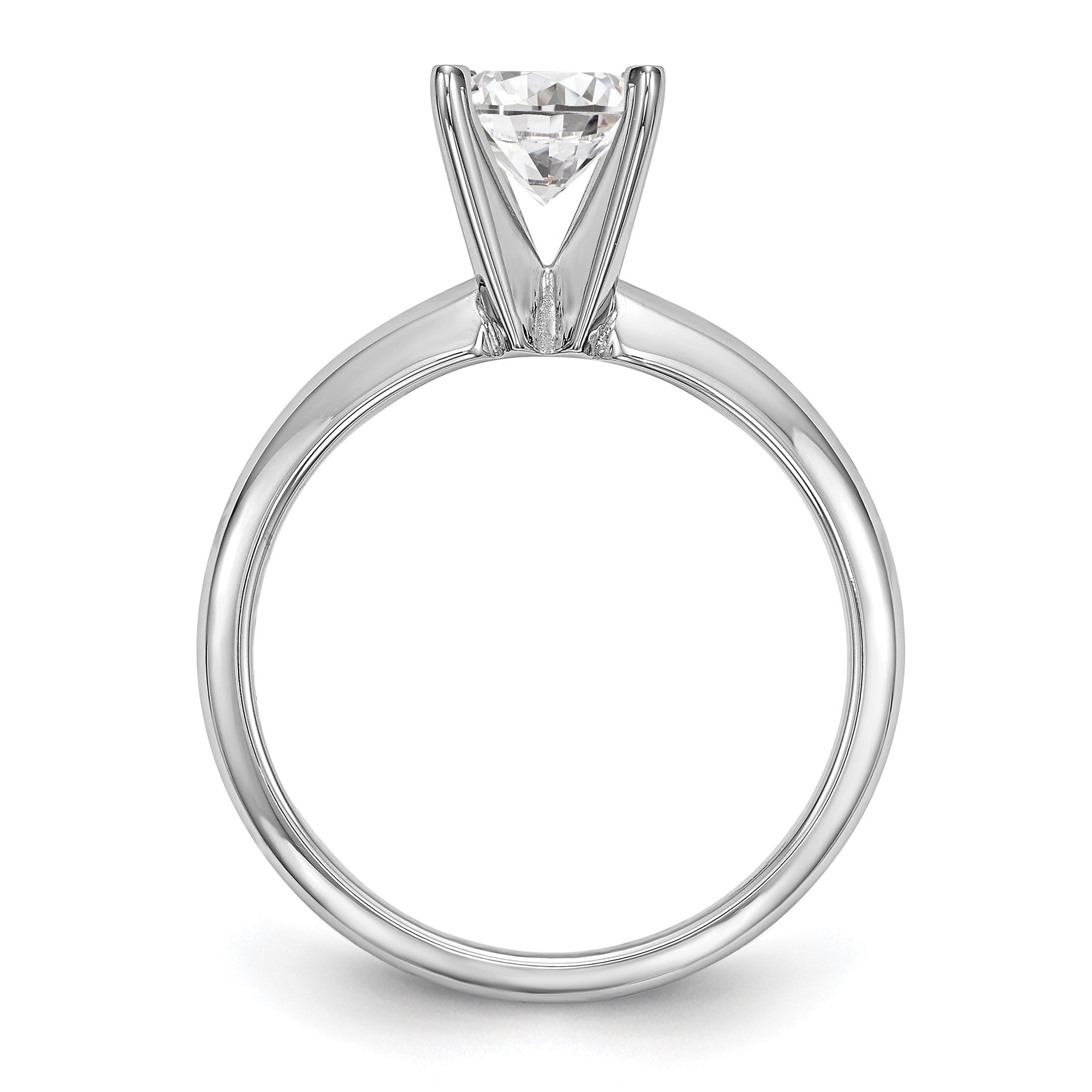Natürlich Diamant Messer Kante Style Vierkrappen Solitär Verlobungsring in 14K Weißgold