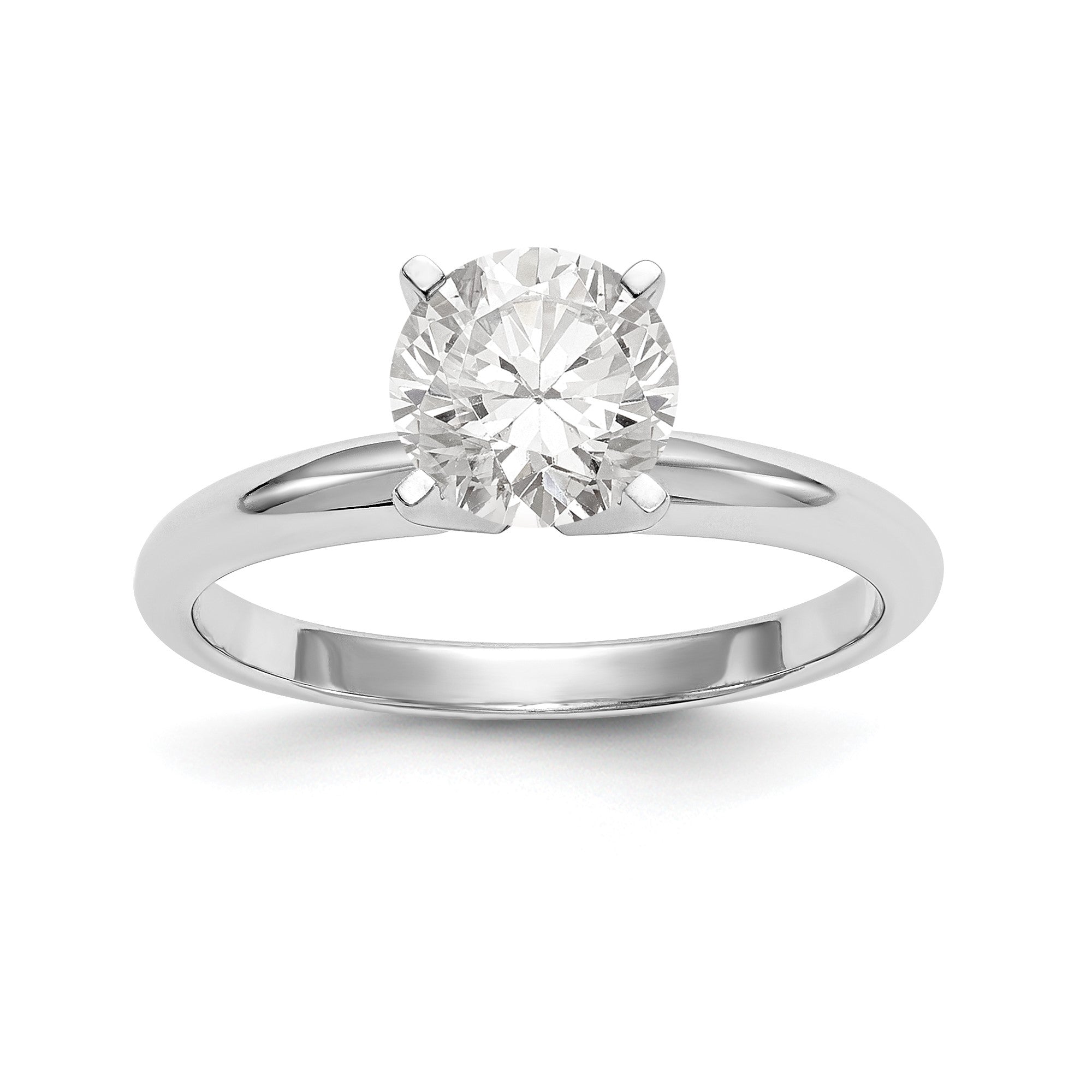 Natürlich Diamant Messer Kante Style Vierkrappen Solitär Verlobungsring in 14K Weißgold