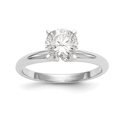 Natürlich Diamant Messer Kante Style Vierkrappen Solitär Verlobungsring in 14K Weißgold