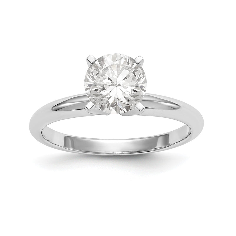 Natürlich Diamant Messer Kante Style Vierkrappen Solitär Verlobungsring in 14K Weißgold