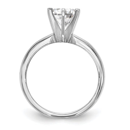 Natürlich Diamant Messer Kante Style Sechskrappen Solitär Verlobungsring in 14K Weißgold