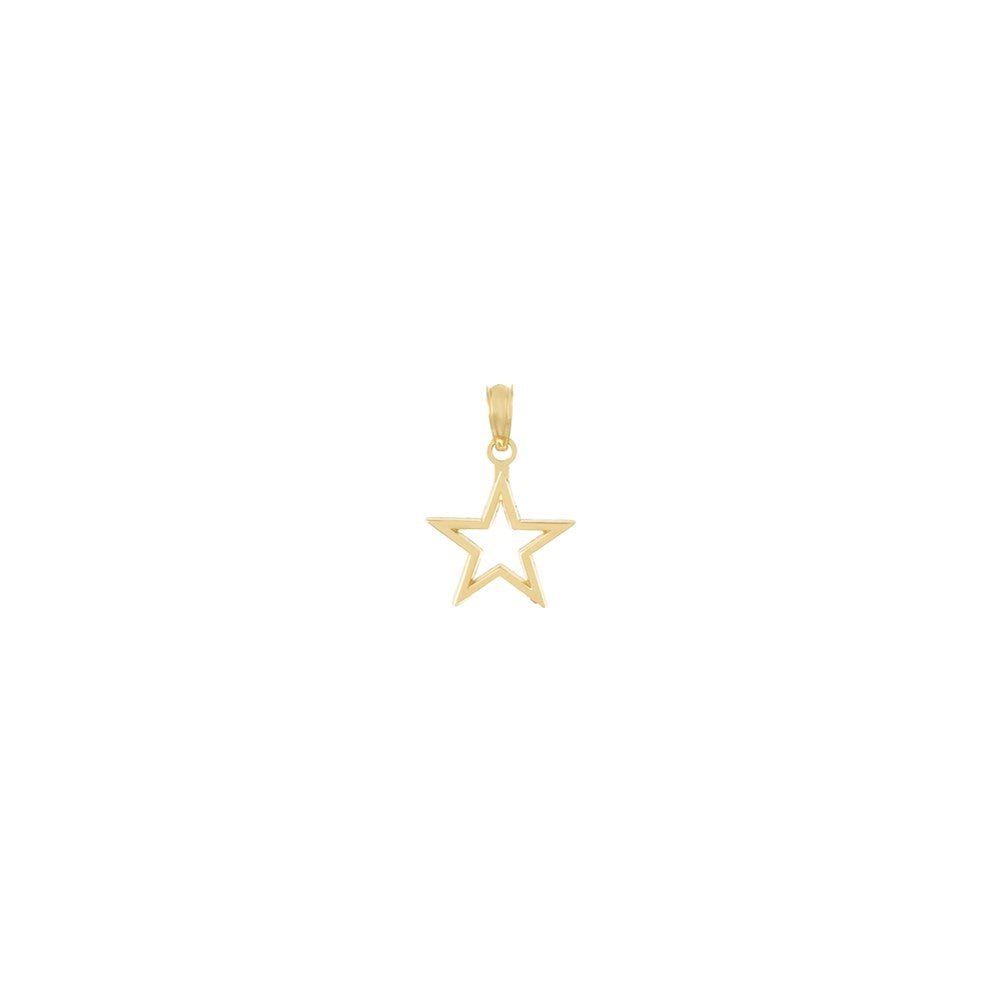 10K Gelbgold Ausgeschnitten Stern Charm