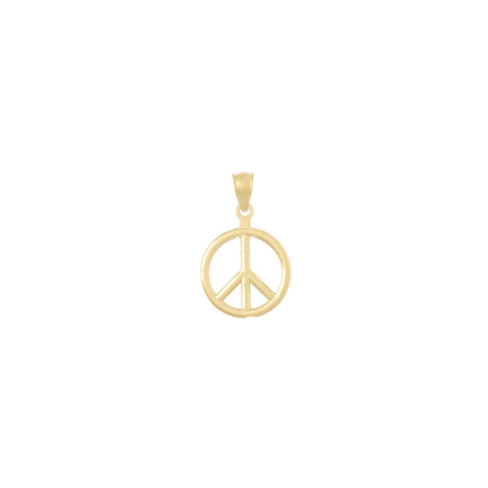 10K Gelbgold 10K 3d Frieden Symbol Anhänger
