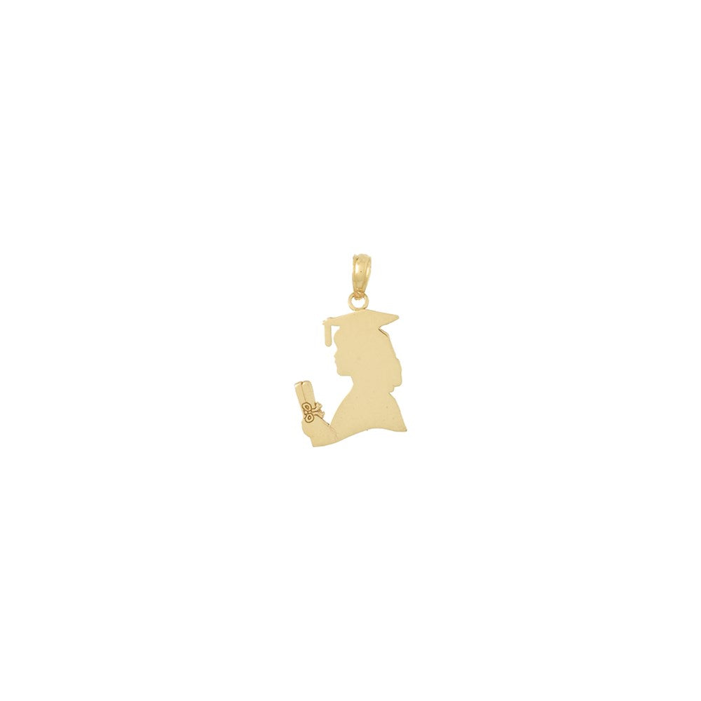 10K Gelbgold Poliert Female Abschluss Profile Charm