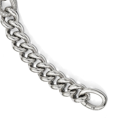 7 Zoll Sterlingsilber Zirkonia Poliert Geflochten Armband