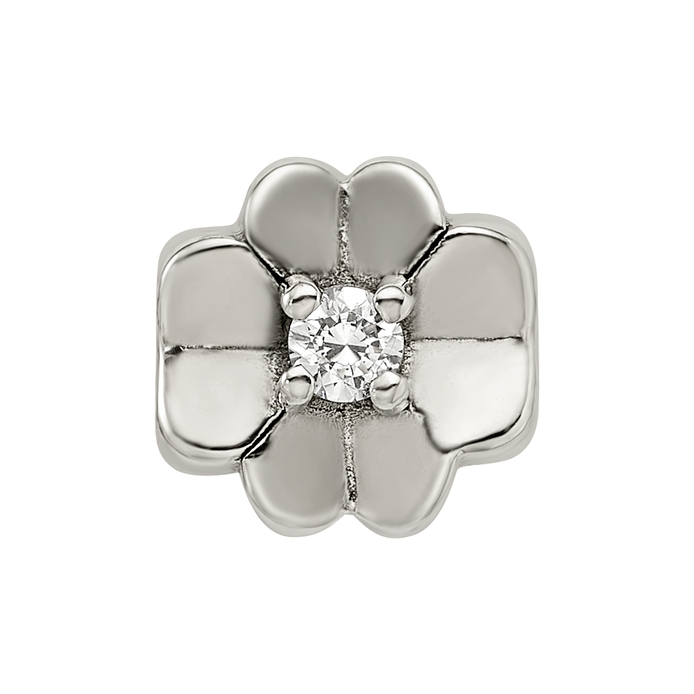 Sterlingsilber Reflections Zirkonia Klee Perle