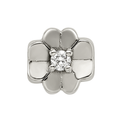 Sterlingsilber Reflections Zirkonia Klee Perle