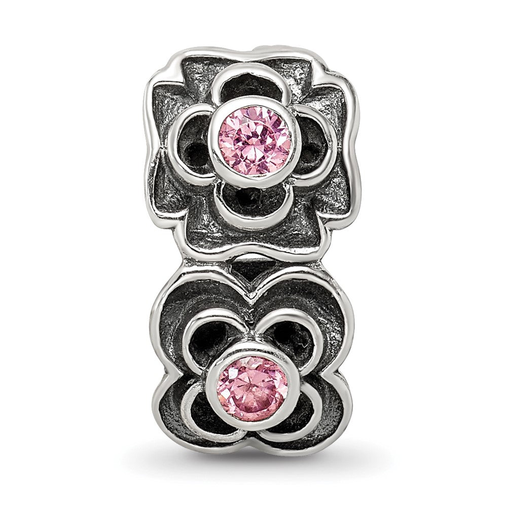 Sterlingsilber Reflections Rosa Zirkonia Connector Perle
