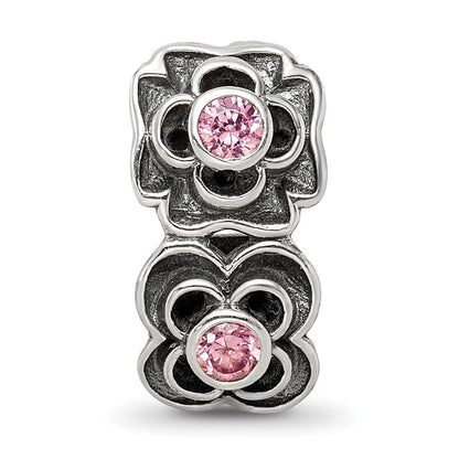 Sterlingsilber Reflections Rosa Zirkonia Connector Perle