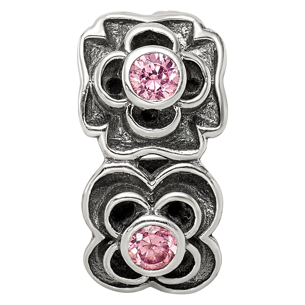 Sterlingsilber Reflections Rosa Zirkonia Connector Perle