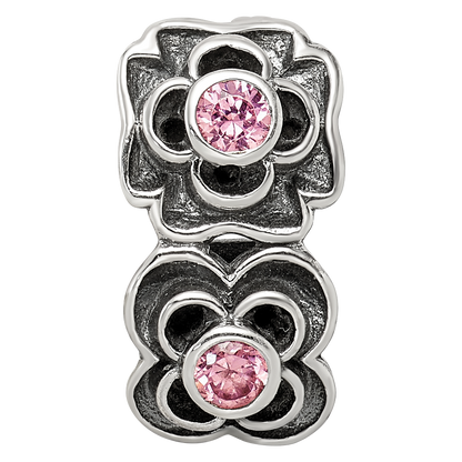 Sterlingsilber Reflections Rosa Zirkonia Connector Perle