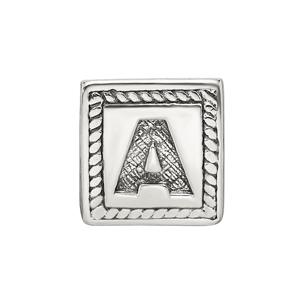 Sterlingsilber Reflections Buchstabe A Dreieck Block Perle