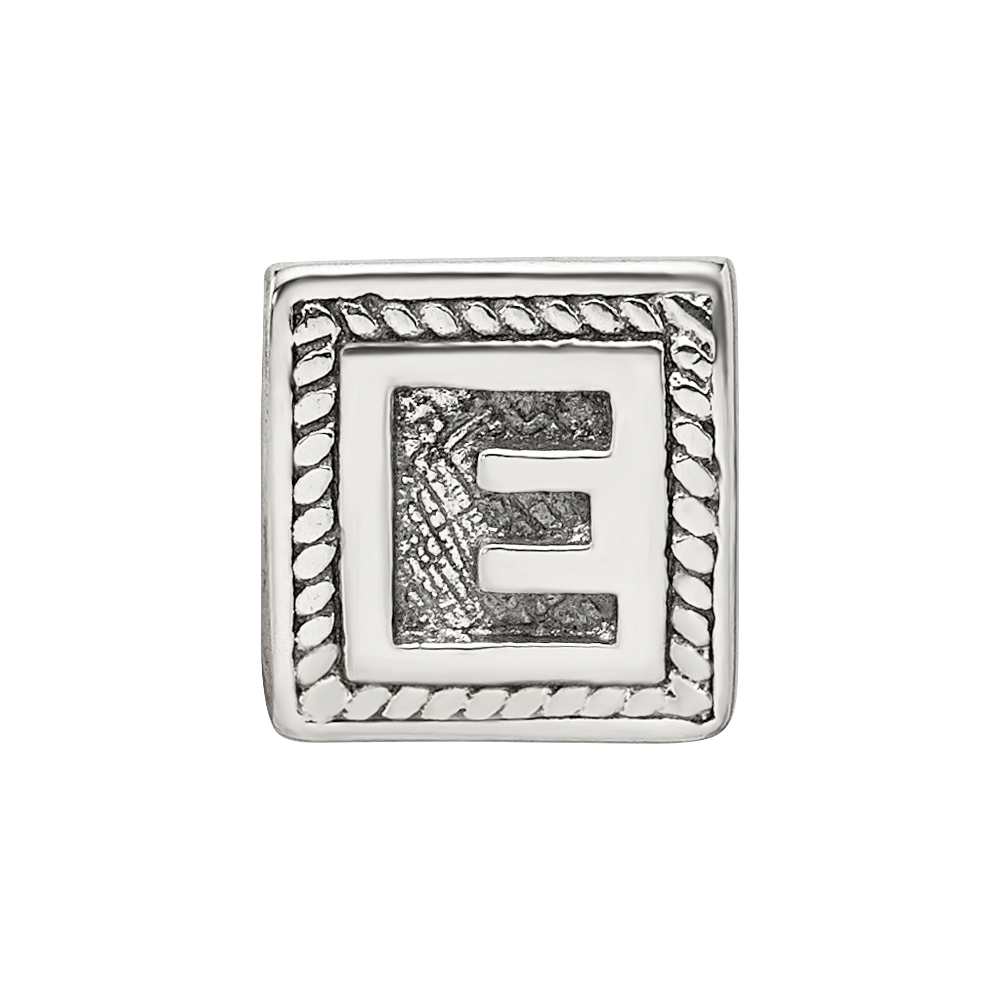 Sterlingsilber Reflections Buchstabe E Dreieck Block Perle