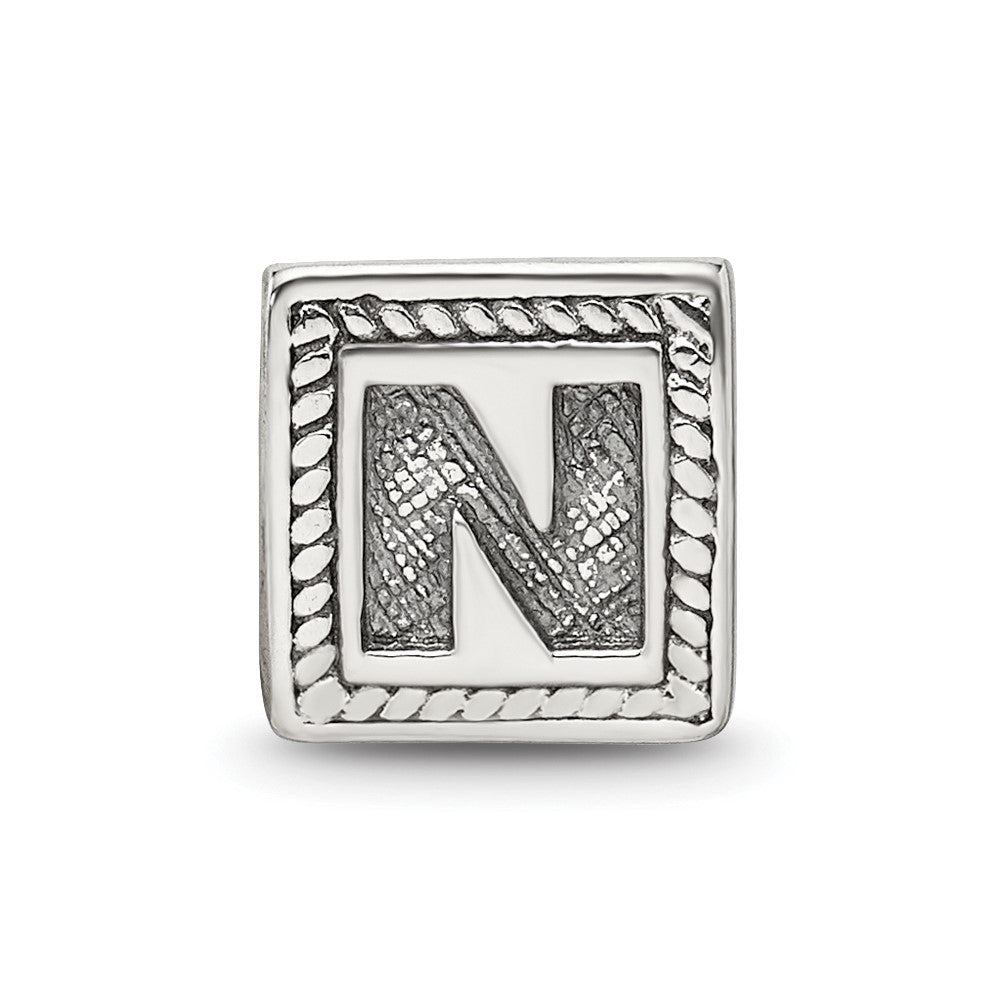 Sterlingsilber Reflections Buchstabe N Dreieck Block Perle
