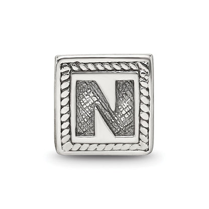 Sterlingsilber Reflections Buchstabe N Dreieck Block Perle
