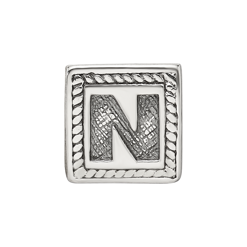 Sterlingsilber Reflections Buchstabe N Dreieck Block Perle