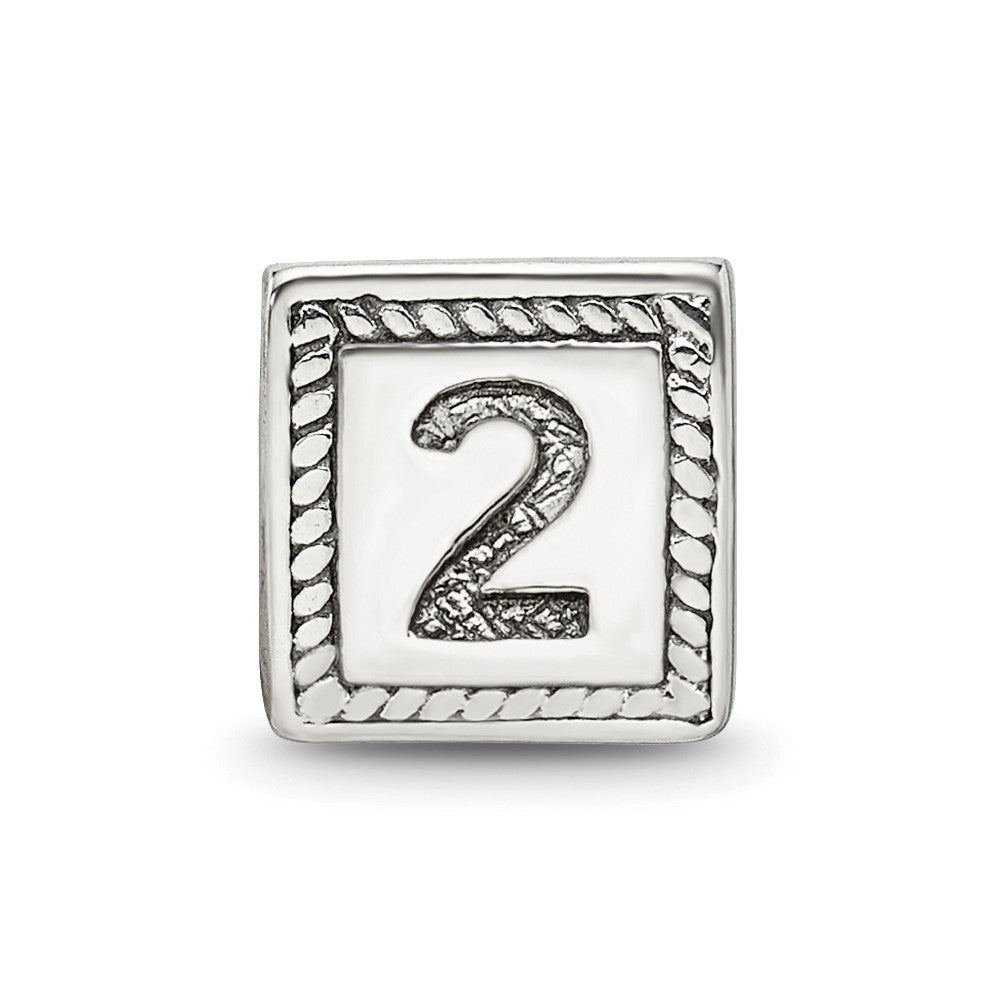Sterlingsilber Reflections Zahl 2 Dreieck Block Perle