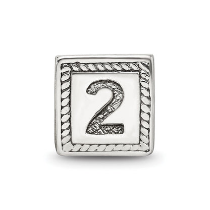 Sterlingsilber Reflections Zahl 2 Dreieck Block Perle