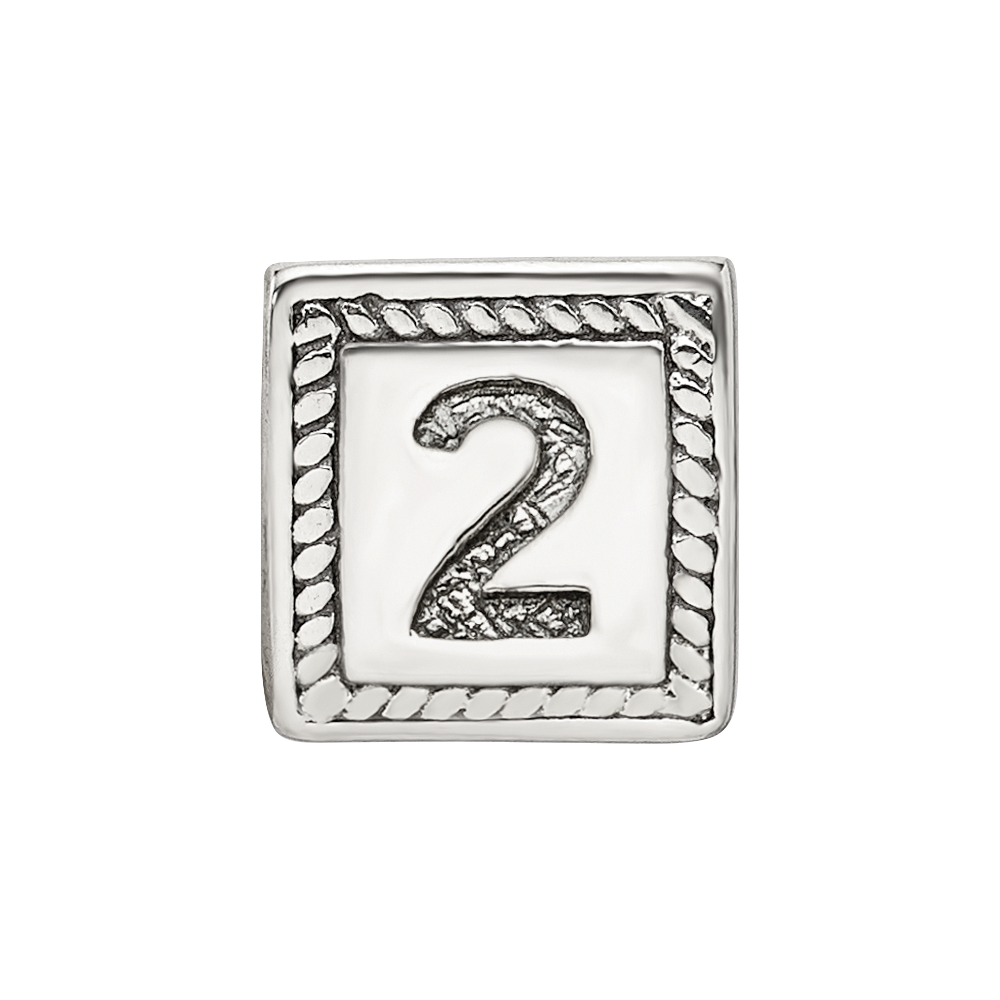 Sterlingsilber Reflections Zahl 2 Dreieck Block Perle