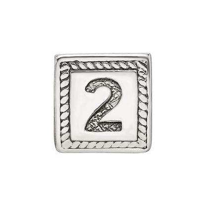 Sterlingsilber Reflections Zahl 2 Dreieck Block Perle