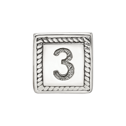 Sterlingsilber Reflections Zahl 3 Dreieck Block Perle