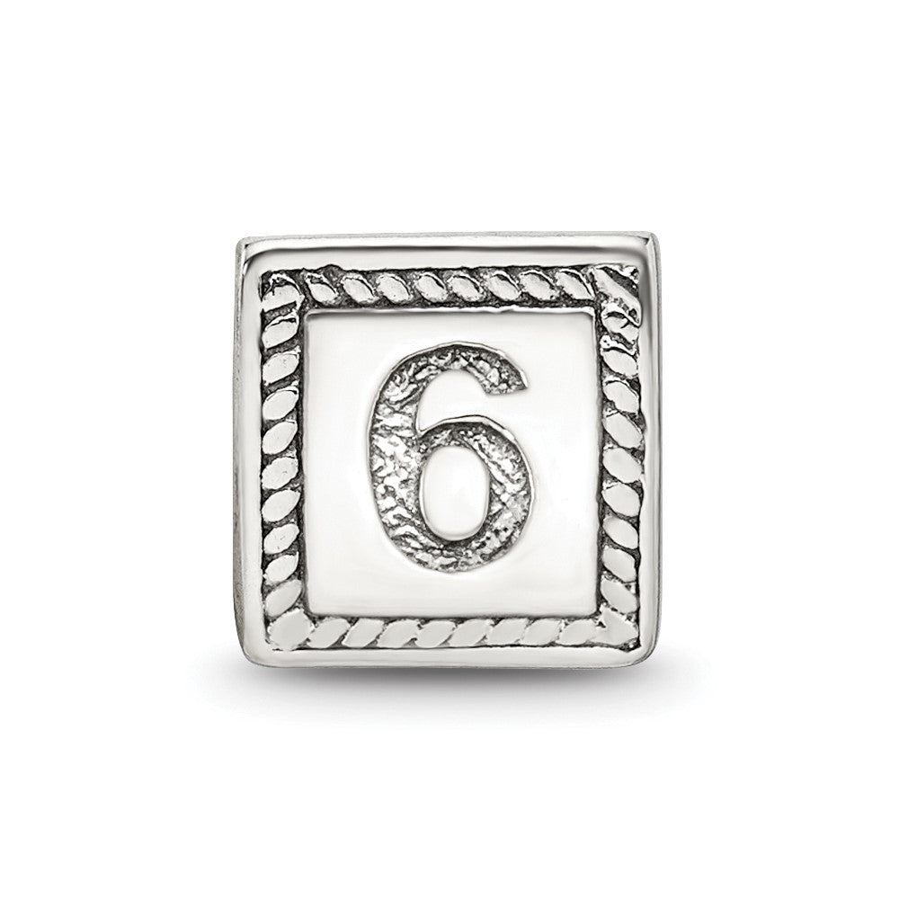 Sterlingsilber Reflections Zahl 6 Dreieck Block Perle