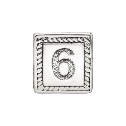 Sterlingsilber Reflections Zahl 6 Dreieck Block Perle