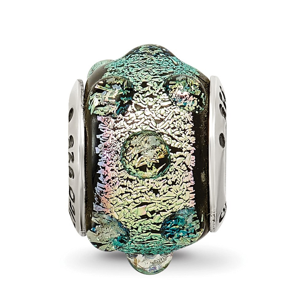 Sterlingsilber Reflections Lila Dichroic Glas Perle