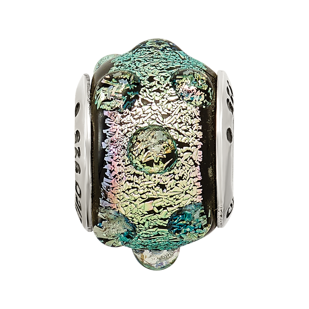 Sterlingsilber Reflections Lila Dichroic Glas Perle